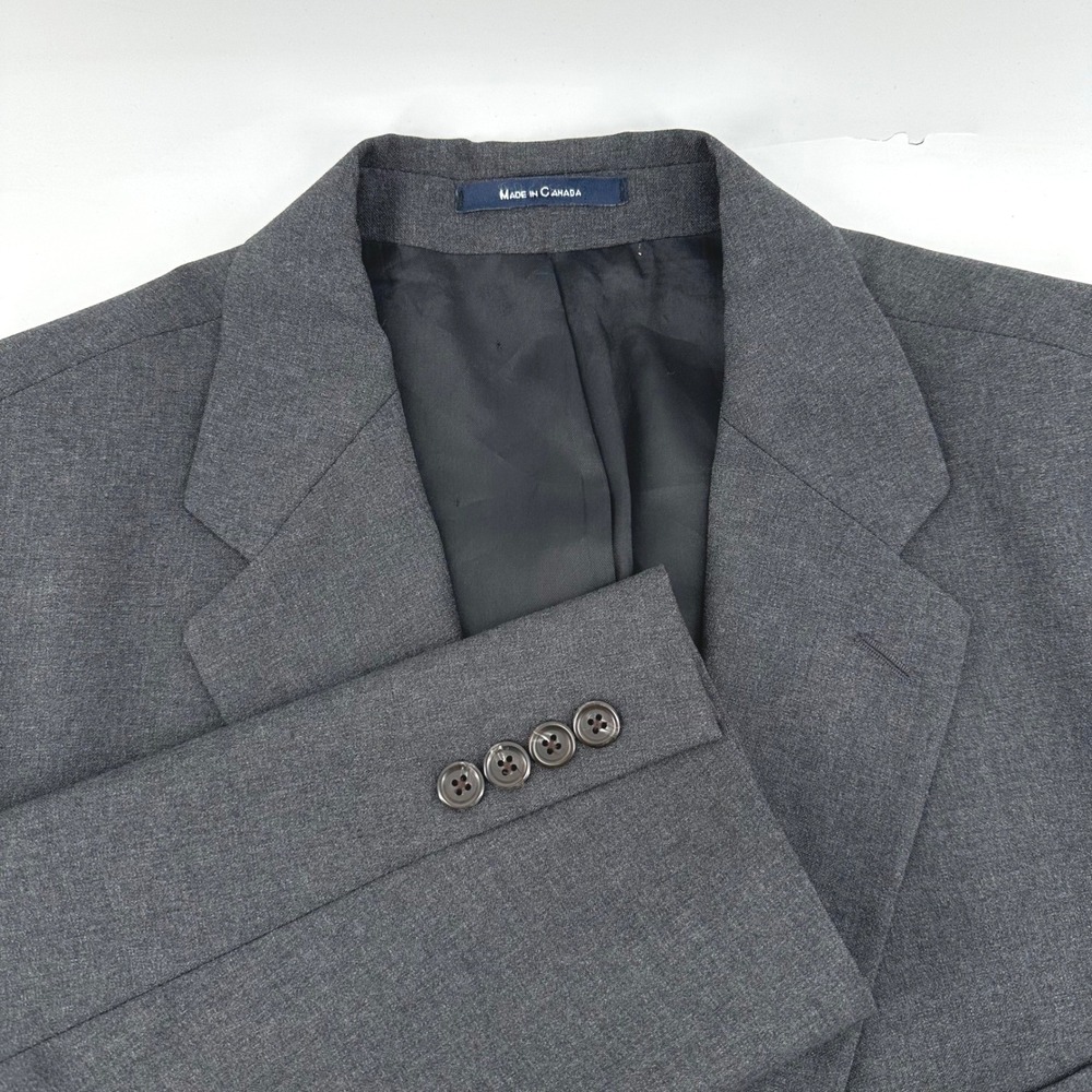 Chaps Ralph Lauren Blazer Mens 44T Gray Two Button Suit Jacket Wool Classic